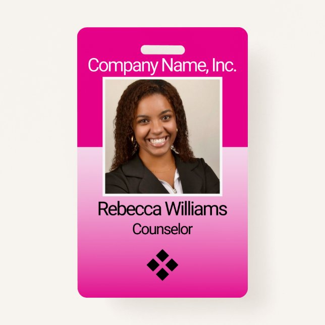 Employee Picture Badge - Pink (Front)