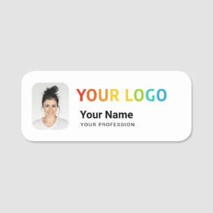 Employee Pin Name Tag or Magnetic with Logo, Photo