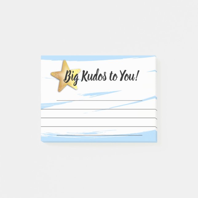Employee recognition award big kudos post-it notes (Front)