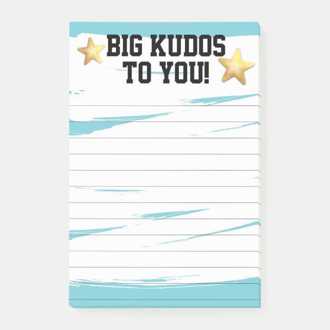 Employee recognition award big kudos post-it notes (Front)
