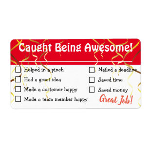 Employee recognition board awesome checklist award label
