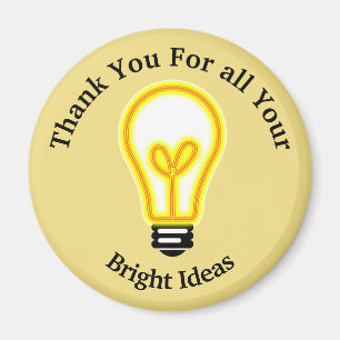 Employee Recognition Bright Light Bulb Thank You Magnet