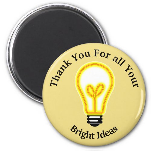 Employee Recognition Bright Light Bulb Thank You Magnet