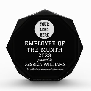 Employee Recognition Company Modern Logo Black Acrylic Award