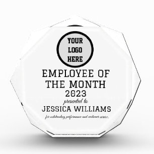 Employee Recognition Company Modern Logo Black Acrylic Award