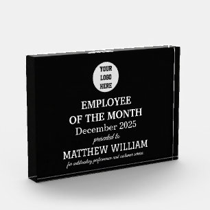 Employee Recognition Company Modern Logo Black Acrylic Award