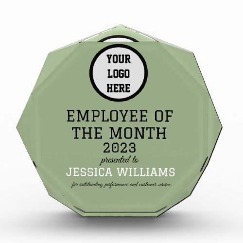 Employee Recognition Company Modern Logo Green Acrylic Award