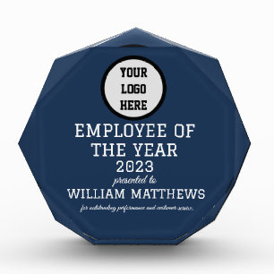 Employee Recognition Company Modern Logo Navy blue Acrylic Award