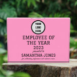 Employee Recognition Company Modern Logo Pink Acrylic Award<br><div class="desc">Employee of the year award. Modern,  elegant,  pink and white,  company logo,  employee recognition acrylic award. Perfect for employee.</div>