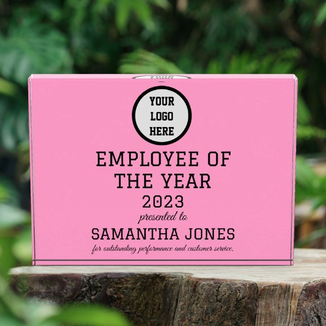 Employee Recognition Company Modern Logo Pink Acrylic Award (Creator Uploaded)