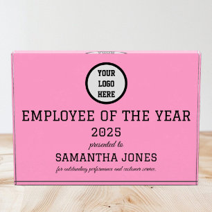 Employee Recognition Company Modern Logo Pink Acrylic Award