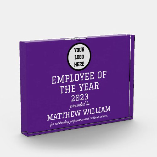Employee Recognition Company Modern Logo Purple Acrylic Award
