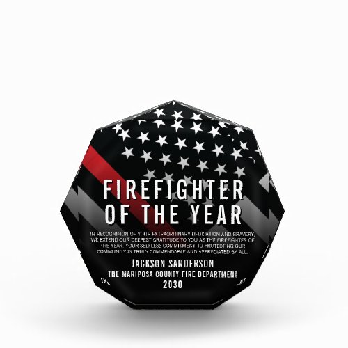Employee Recognition Firefighter of the Year Acrylic Award
