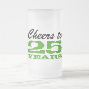 Employee recognition gift   25th anniversary party frosted glass beer mug