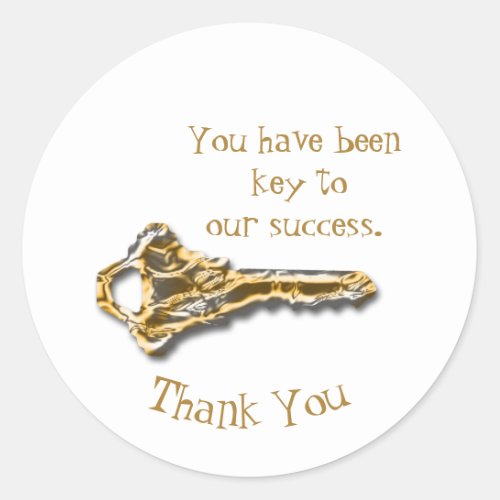 Employee Recognition Gold Silver Key Professional  Classic Round Sticker