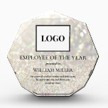 Employee Recognition Logo Glitter Patterned Custom Acrylic Award<br><div class="desc">A customizable employee recognition award. You can change the wording to suit the type of award you are presenting. Add a logo or photo to the award. This design features a faux holographic glitter background.</div>