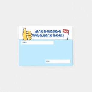 Employee recognition post-it award teamwork notes