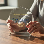 Employee Retirement Celebration Acrylic Award<br><div class="desc">Designed for retiring colleagues, this elegant award is a meaningful way to celebrate their career and express gratitude. Featuring customizable name and dates, it's perfect for gifting and makes a cherished keepsake.</div>