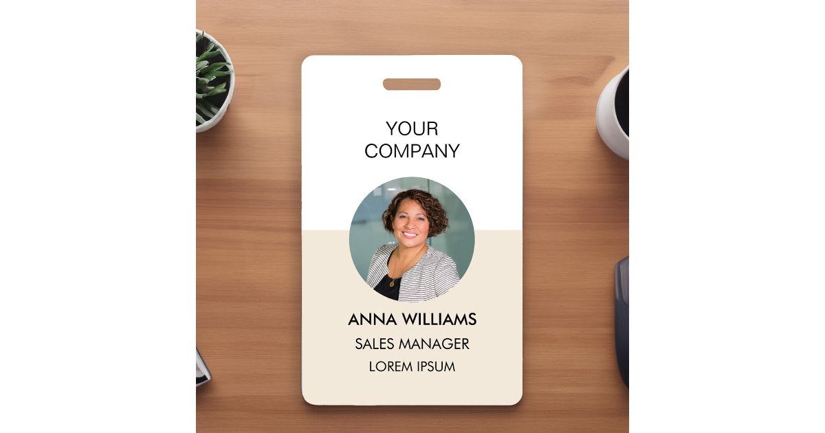 employee round Photo ID Badge | Zazzle