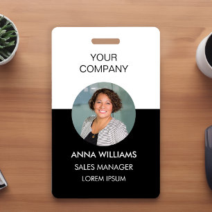 employee round Photo ID Badge