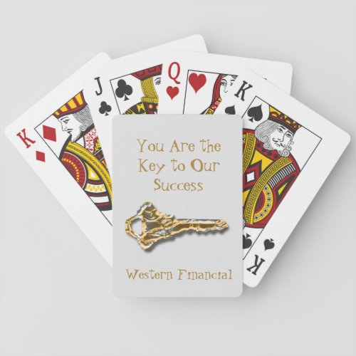 Employee Sales Team Gold Key Business Appreciation Playing Cards