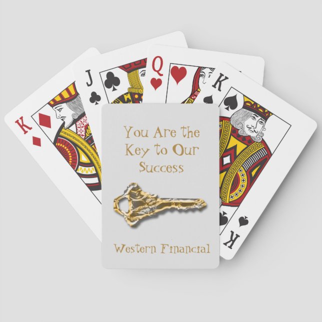 Employee Sales Team Gold Key Business Appreciation Poker Cards (Back)