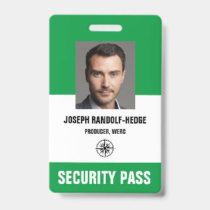 Employee Security Photo Badge with Lanyard