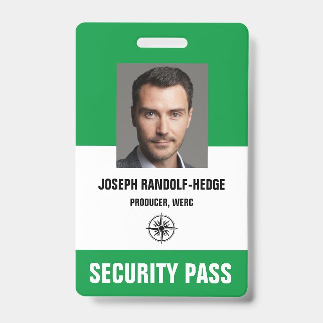 Employee Security Photo Badge with Lanyard (Front)