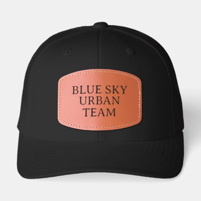  Employee Staff Business Logo Leather Patch Hat (Front)