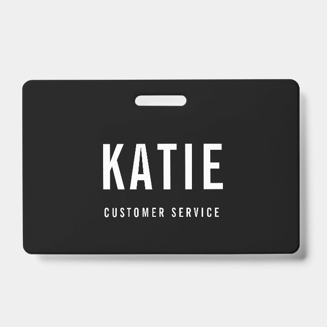Employee Staff ID Company Logo Black & White Badge (Front)