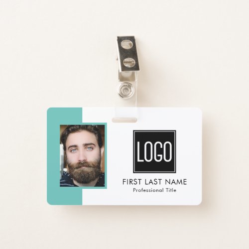 Employee Staff ID  Teal Logo Photo Badge