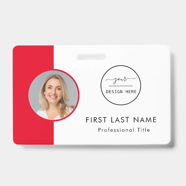 Employee Staff ID | Teal Logo Photo ID Badge (Front)