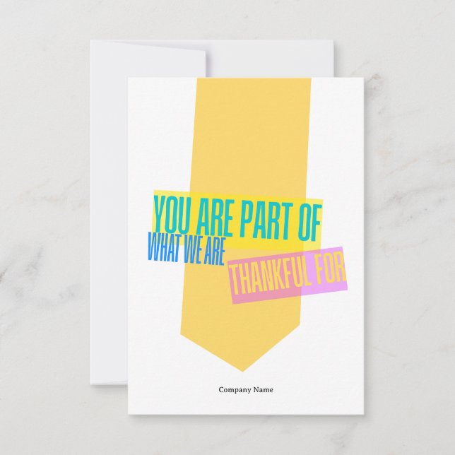 Employee Staff Thank You Appreciation Card (Front)