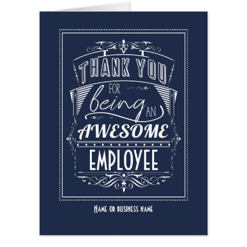 Employee Staff Thank You Appreciation Jumbo  Card