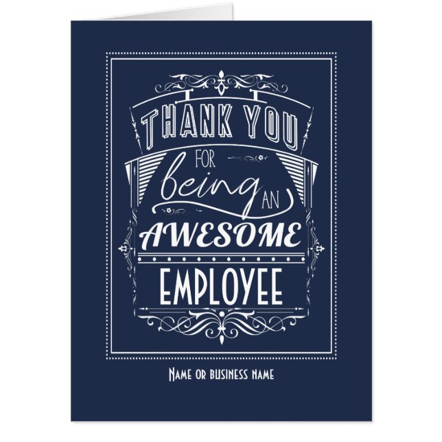 Employee Staff Thank You Appreciation Jumbo  Card (Front)