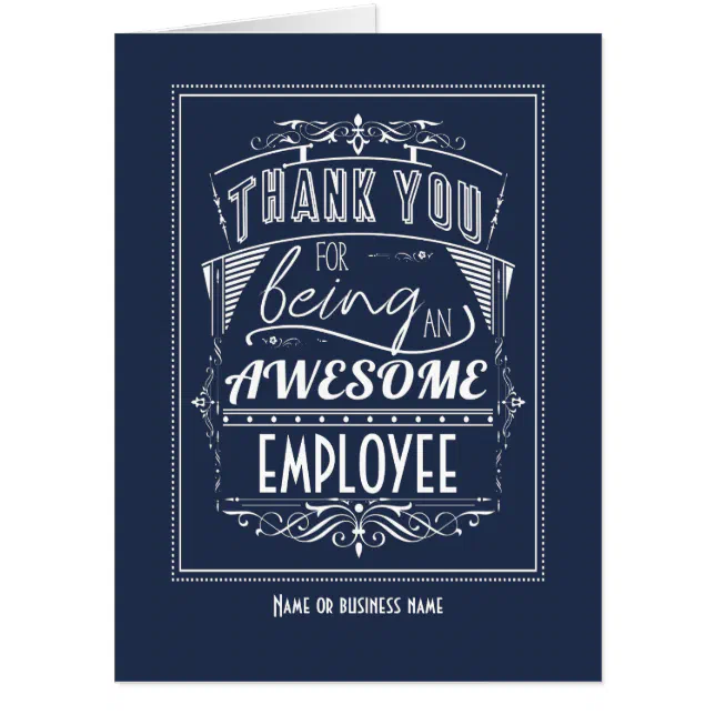 Employee Staff Thank You Appreciation Jumbo Card | Zazzle
