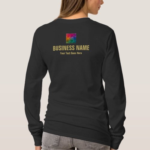 Employee Staff Upload Logo Black And Gold Womens T_Shirt