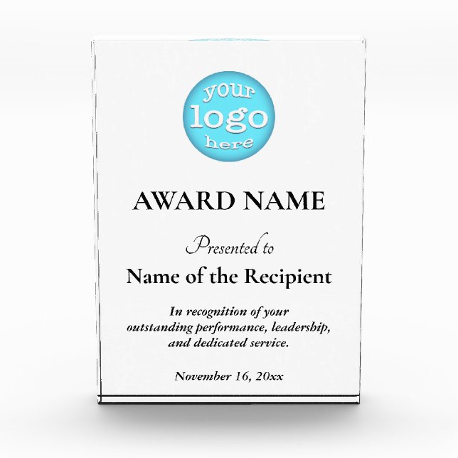 Employee Team Recognition Appreciation Custom Logo Acrylic Award (Front)