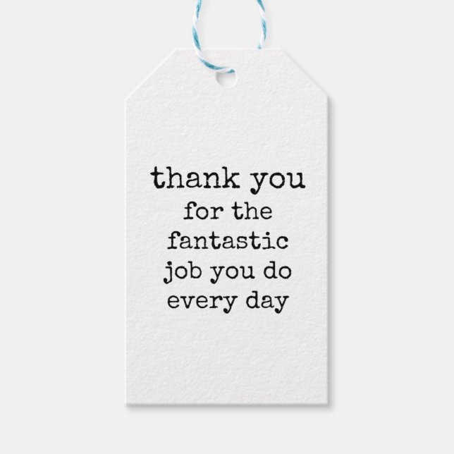 Employee, Team, Staff Appreciation Gift Tag (Front)