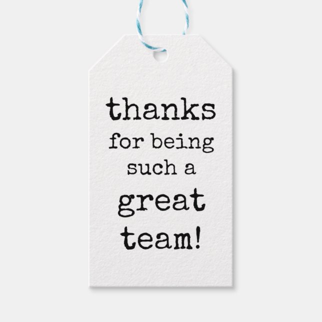 Employee, Team, Staff Appreciation Gift Tag (Front)
