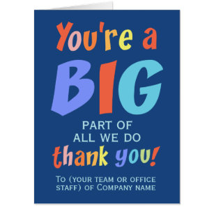 Employee Team Thank You Company Jumbo Card