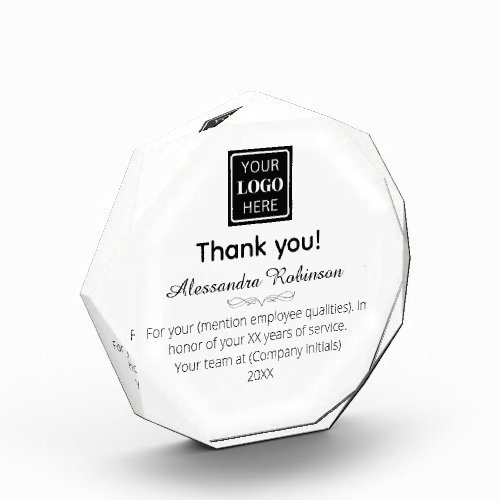 Employee Thank you appreciation gift Acrylic Award