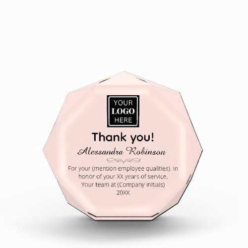Employee Thank you appreciation gift Acrylic Award
