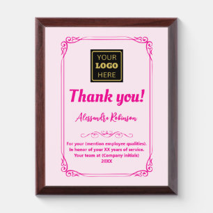 Employee Thank you appreciation gift Award Plaque