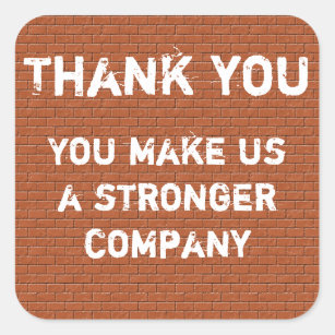 Employee Thank You Appreciation Inexpensive Square Sticker