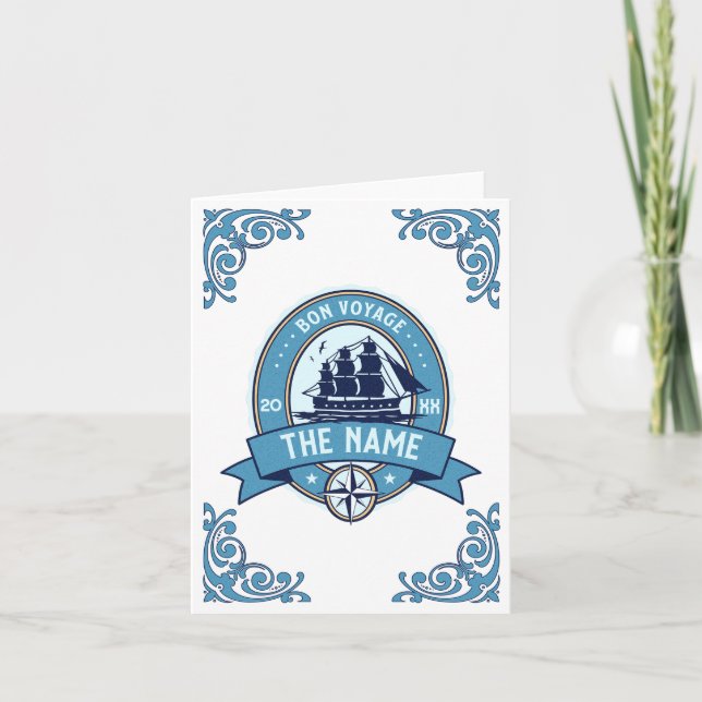 Employee thank you Bon Voyage Farewell Card (Front)