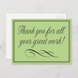 Employee Thank You for Great Work Postcard | Zazzle