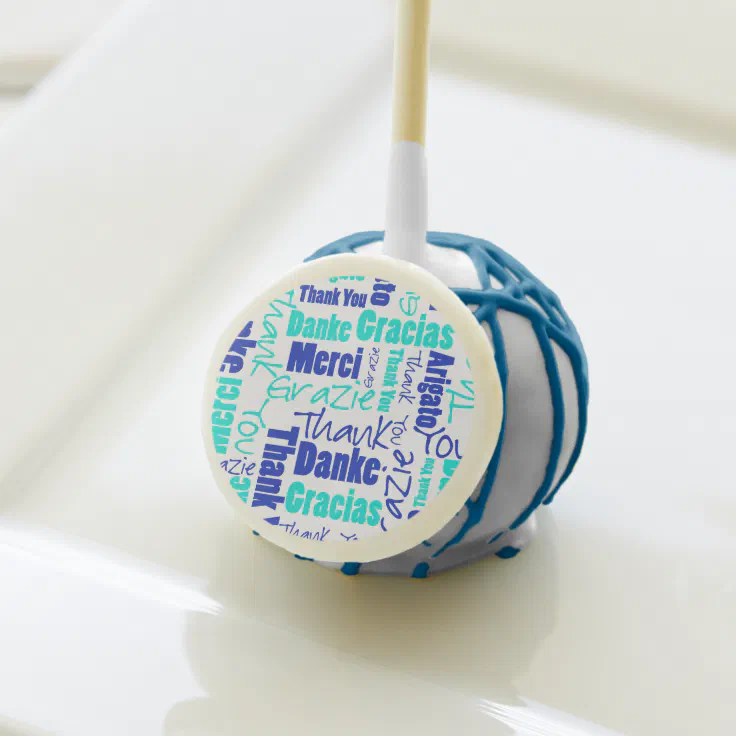 Employee Thank You Multilingual Typography Collage Cake Pops | Zazzle