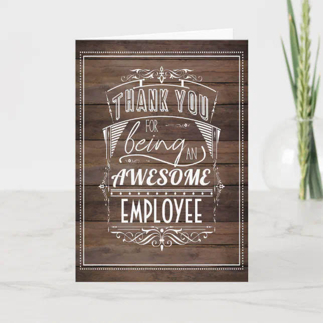 Employee Thank You Rustic Appreciation Card | Zazzle