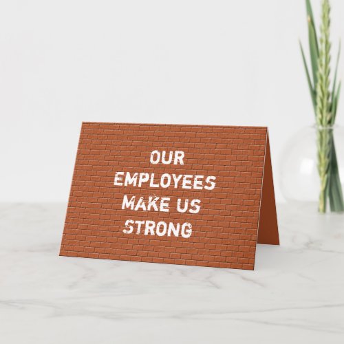 Employee Thanks Red Brick Hard Work Appreciation Card